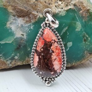 Dyed Lava Wild Horse Jasper 1.5" 925 Sterling Silver Pendant (REXT122-62)