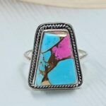 Cotton Candy Turquoise Size US 9 925 Sterling Silver Ring (REXT121-80)