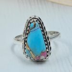 Cotton Candy Turquoise Size US 9 925 Sterling Silver Ring (REXT121-81)