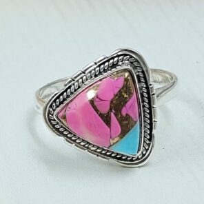 Cotton Candy Turquoise Size US 10 925 Sterling Silver Ring (REXT121-96)