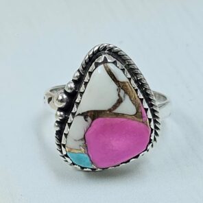 Cotton Candy Turquoise Size US 7 925 Sterling Silver Ring (REXT121-89)