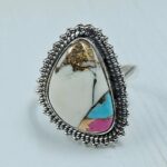 Cotton Candy Turquoise Size US 8 925 Sterling Silver Ring (REXT121-91)