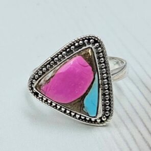 Cotton Candy Turquoise Size US 8 925 Sterling Silver Ring (REXT121-92)