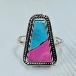 Cotton Candy Turquoise Size US 8 925 Sterling Silver Ring (REXT121-95)