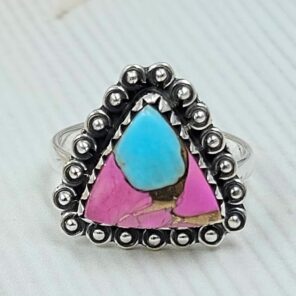 Cotton Candy Turquoise Size US 8 925 Sterling Silver Ring (REXT121-98)