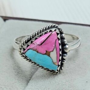 Cotton Candy Turquoise Size US 10 925 Sterling Silver Ring (REXT121-99)