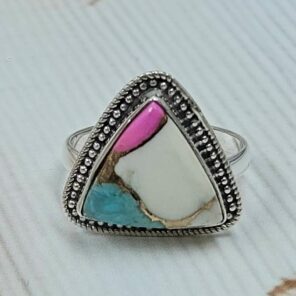 Cotton Candy Turquoise Size US 9 925 Sterling Silver Ring (REXT121-100)