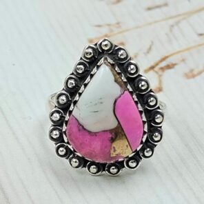 Cotton Candy Turquoise Size US 7 925 Sterling Silver Ring (REXT121-104)