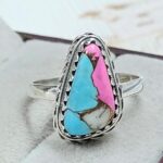 Cotton Candy Turquoise Size US 8 925 Sterling Silver Ring (REXT121-111)