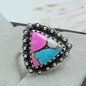 Cotton Candy Turquoise Size US 7 925 Sterling Silver Ring (REXT121-122)