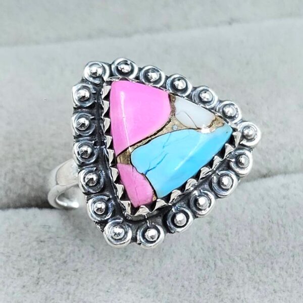 Cotton Candy Turquoise Size US 7 925 Sterling Silver Ring (REXT121-122) - Image 2