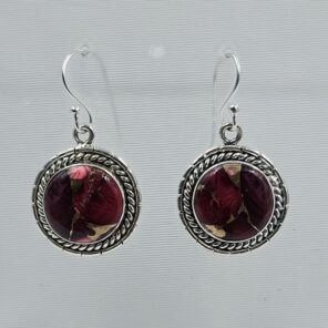 Red Rose Dahlia 1.5" 925 Sterling Silver Earring (REXT118-71)
