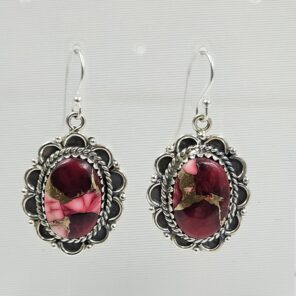Red Rose Dahlia 1.5" 925 Sterling Silver Earring (REXT118-19)