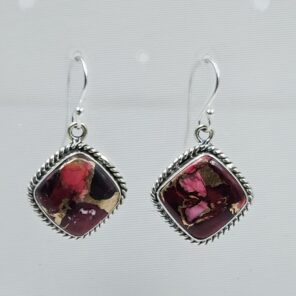 Red Rose Dahlia 1.5" 925 Sterling Silver Earring (REXT118-72)