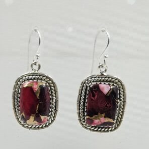 Red Rose Dahlia 1.5" 925 Sterling Silver Earring (REXT118-51)
