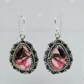 Red Rose Dahlia 1.5" 925 Sterling Silver Earring (REXT118-68)
