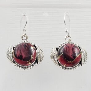 Red Rose Dahlia 1.5" 925 Sterling Silver Earring (REXT118-56)