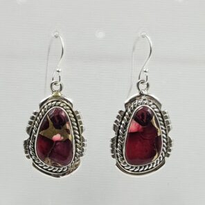 Red Rose Dahlia 1.5" 925 Sterling Silver Earring (REXT118-33)