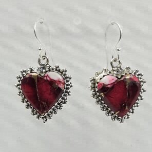 Red Rose Dahlia 1.5" 925 Sterling Silver Earring (REXT118-65)