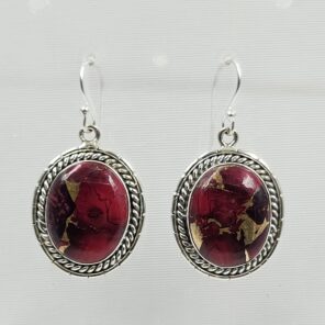 Red Rose Dahlia 1.5" 925 Sterling Silver Earring (REXT118-43)