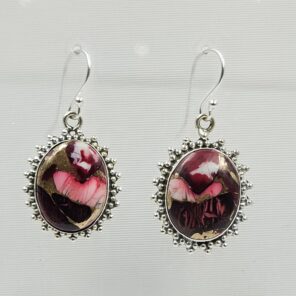 Red Rose Dahlia 1.5" 925 Sterling Silver Earring (REXT118-61)