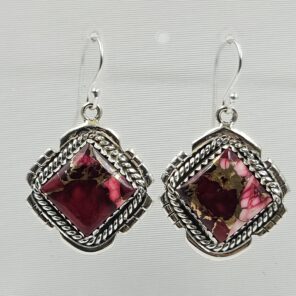 Red Rose Dahlia 1.5" 925 Sterling Silver Earring (REXT118-42)