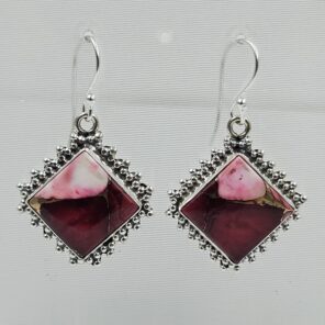 Red Rose Dahlia 1.5" 925 Sterling Silver Earring (REXT118-44)