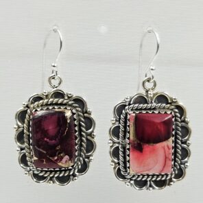 Red Rose Dahlia 1.5" 925 Sterling Silver Earring (REXT118-64)