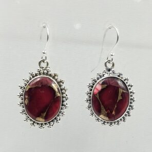 Red Rose Dahlia 1.5" 925 Sterling Silver Earring (REXT118-52)
