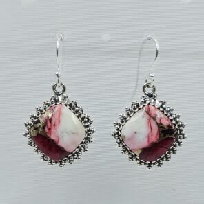 Red Rose Dahlia 1.5" 925 Sterling Silver Earring (REXT118-62)