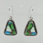 Peacock Dahlia Turquoise 1.5" 925 Sterling Silver Earring (REXT27-347)