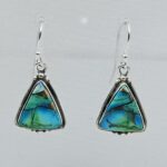 Peacock Dahlia Turquoise 1.5" 925 Sterling Silver Earring (REXT27-348)