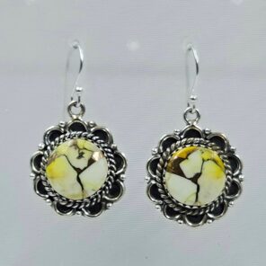 Honey Dahlia 1.5" 925 Sterling Silver Earring (REXT29-359)