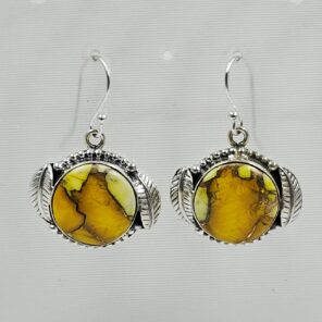 Honey Dahlia 1.25" 925 Sterling Silver Earring (REXT29-366)