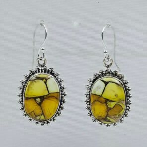 Honey Dahlia 1.5" 925 Sterling Silver Earring (REXT29-372)
