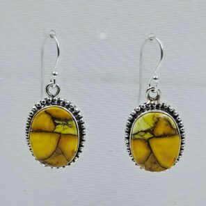 Honey Dahlia 1.25" 925 Sterling Silver Earring (REXT29-376)