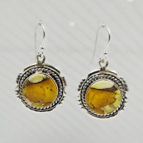 Honey Dahlia 1.25" 925 Sterling Silver Earring (REXT29-379)