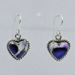 Purple Dahlia Turquoise 1" 925 Sterling Silver Earring (RS107-149)