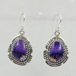 Purple Dahlia Turquoise 1.5" 925 Sterling Silver Earring (RS107-159)