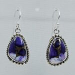 Purple Dahlia Turquoise 1.5" 925 Sterling Silver Earring (REXT27-352)