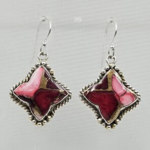 Red Rose Dahlia 1.5" 925 Sterling Silver Earring (REXT118-84)
