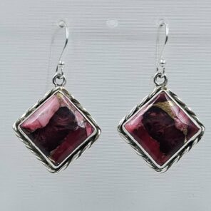 Red Rose Dahlia 1.5" 925 Sterling Silver Earring (REXT118-81)