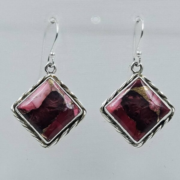 Red Rose Dahlia 1.5" 925 Sterling Silver Earring (REXT118-81)