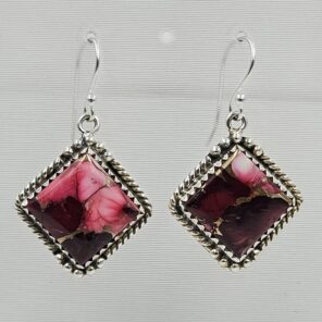 Red Rose Dahlia 1.5" 925 Sterling Silver Earring (REXT118-73)
