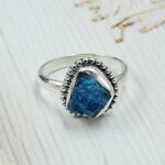 Raw Apatite Tourmaline 925 Sterling Silver Ring (REXT131-9)