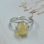 Raw Citrine Tourmaline 925 Sterling Silver Ring (REXT131-5)