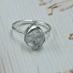 Raw Rainbow Moonstone Tourmaline 925 Sterling Silver Ring (REXT131-29)