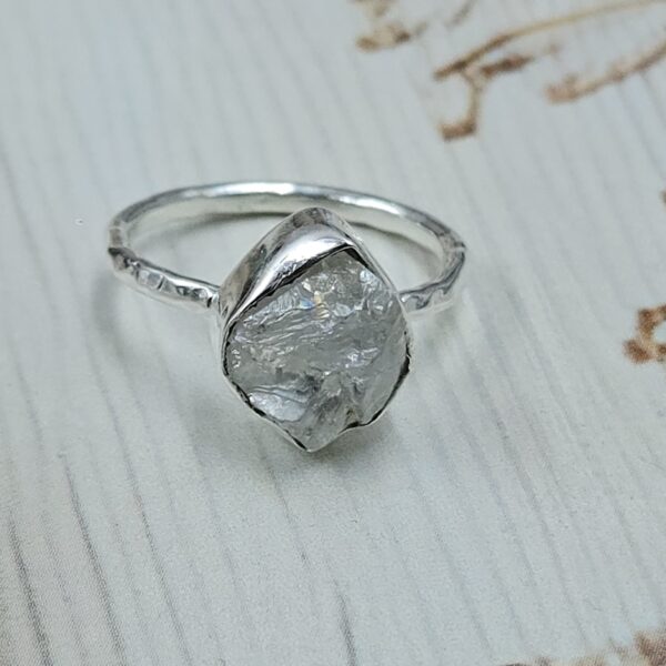 Raw Rainbow Moonstone Tourmaline 925 Sterling Silver Ring (REXT131-29)