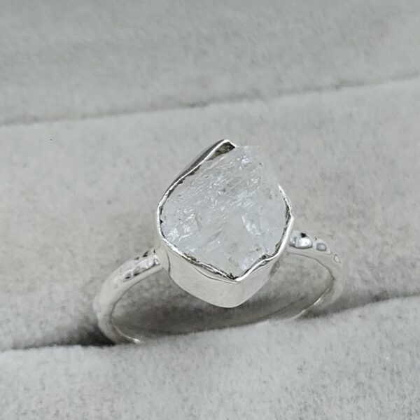 Raw Rainbow Moonstone Tourmaline 925 Sterling Silver Ring (REXT131-29) - Image 2