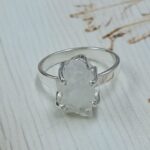 Raw Rainbow Moonstone Tourmaline 925 Sterling Silver Ring (REXT131-27)